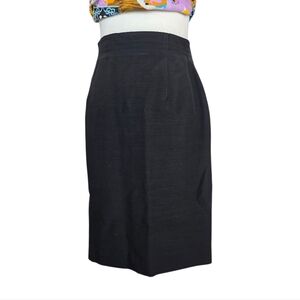 Courreges Vintage classic wool blend  Black Pencil Skirt